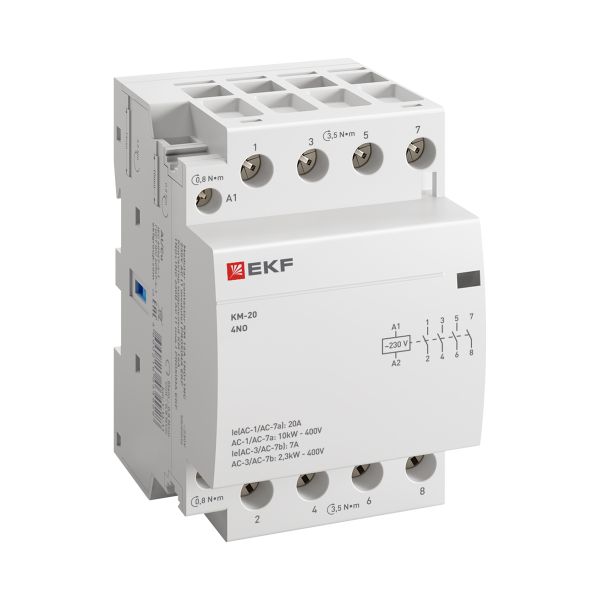 Контактор модульный КМ 20А 4NO 230В АС (3 мод.) PROXIMA EKF