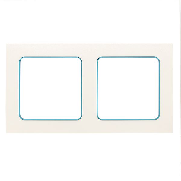 Стокгольм Рамка 2-местная белая с линией цвета синий EKF