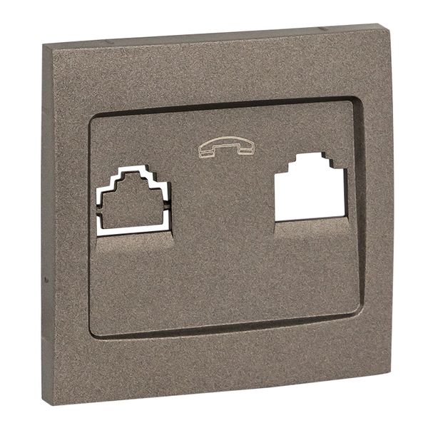 Валенсия лицевая панель розетки Phone 1-местная графит EKF
