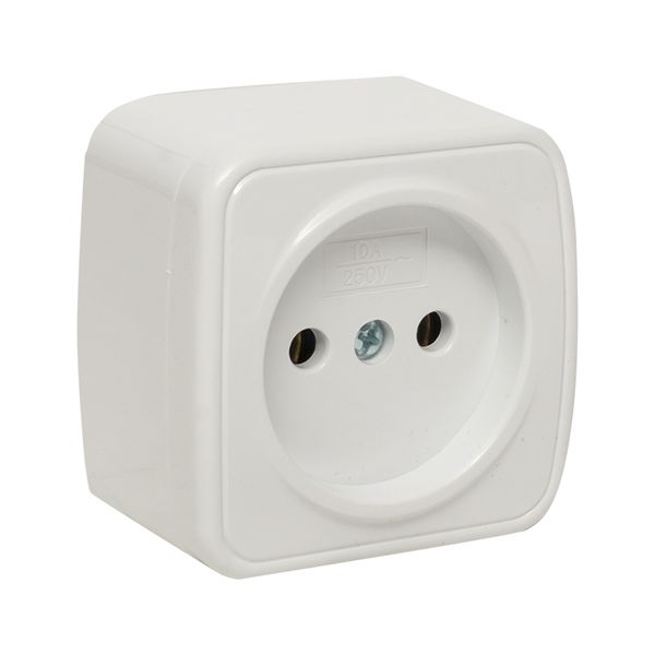Минск Розетка 1-местная ОП 10А без заземления белая EKF