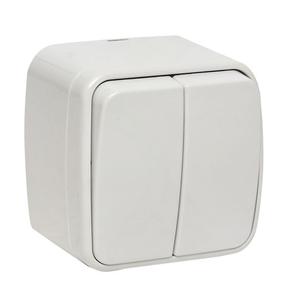 Минск Выключатель 2-клавишный ОП 10А белый EKF