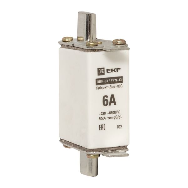 Плавкая вставка ППН-33 100/6А габарит 00С EKF