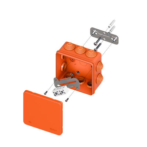 Коробка огнестойкая E45 100x100x50мм с клеммниками 4 полюса 0,5-4мм2 IP55 HF EKF plc-kmfr-100-404