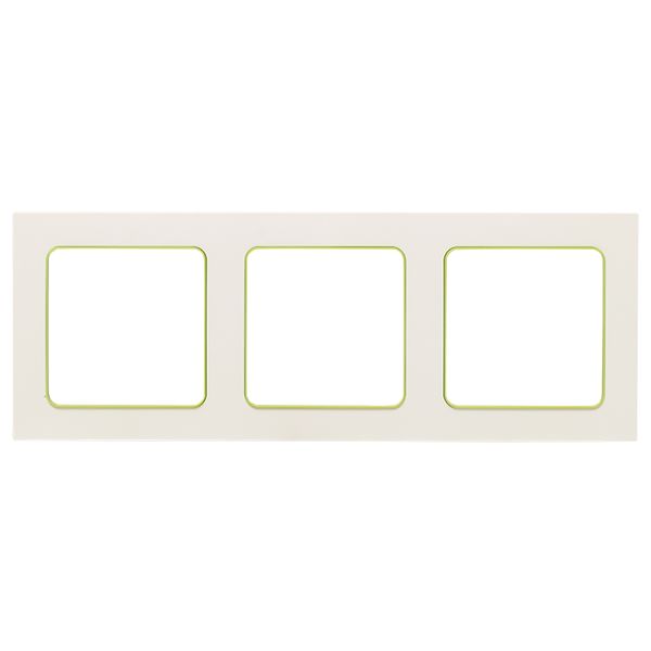 Стокгольм Рамка 3-местная белая с линией цвета зеленый EKF