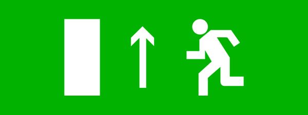 Пиктограмма "Направление прямо" 320x120мм (для EXIT, SAFEWAY-40) EKF