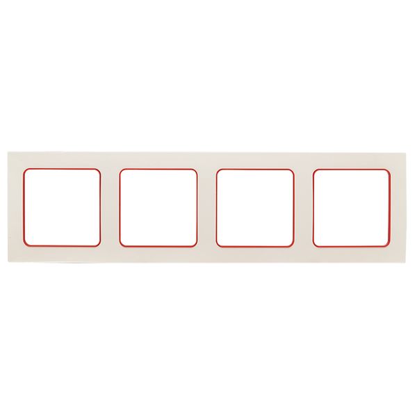 Стокгольм Рамка 4-местная белая с линией цвета красный EKF