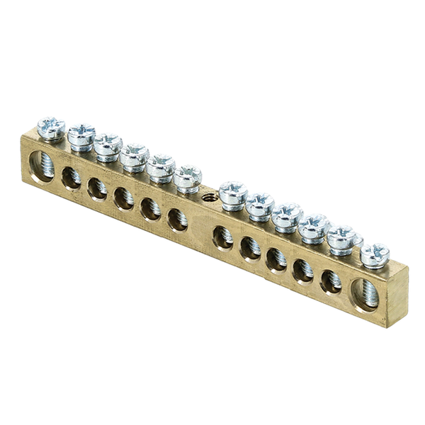 Шина PEN "ноль-земля" (6x9мм) 12 отверстий латунь крепеж по центру EKF PROxima