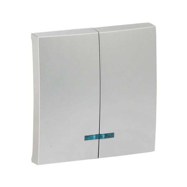 Валенсия лицевая панель выключателя 2-кл. с индикатором 10А сталь EKF