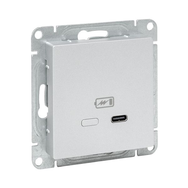 Механизм розетки USB-С, быстрая, алюминий Эпика EKF UP1-SOA-USBCF