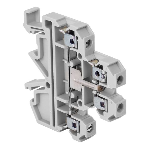 Клемма винтовая двухуровневая с перемычкой между уровнями JXB 4 мм2 4 вывода серая EKF