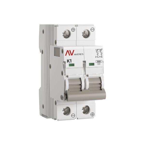Выключатель автоматический AV-10 DC 2P 1A (K) 10kA EKF AVERES mcb10-DC-2-01K-av