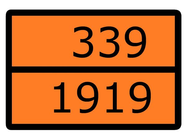 Знак наклейка для маркировки опасных грузов "Номер ООН 339/1919" (300x400) ГОСТ 19433-88 EKF PROxima an-7-339-1919