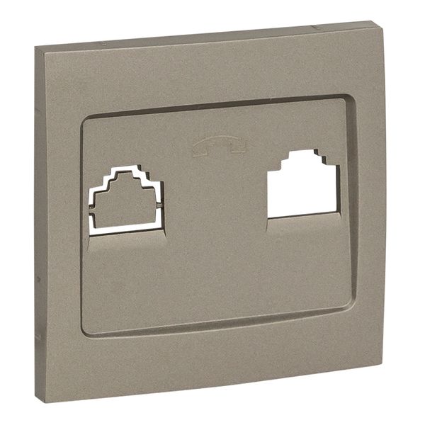 Валенсия лицевая панель розетки Phone 1-местная кашемир EKF