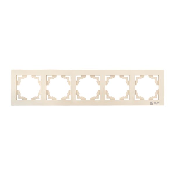 Валенсия рамка 5-местная кремовая EKF