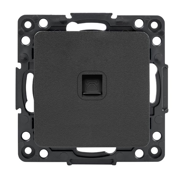 Стокгольм Механизм Розетки Phone 1-местной черный EKF