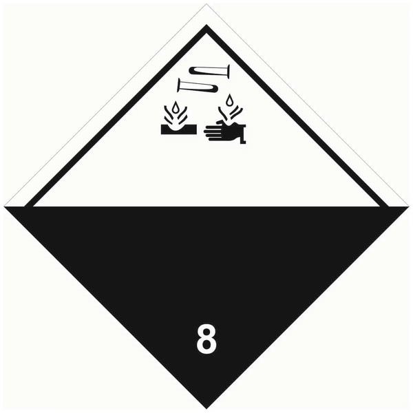 Знак наклейка для маркировки опасных грузов "Кл.8" (250x250) ГОСТ 19433-88 EKF PROxima an-7-08