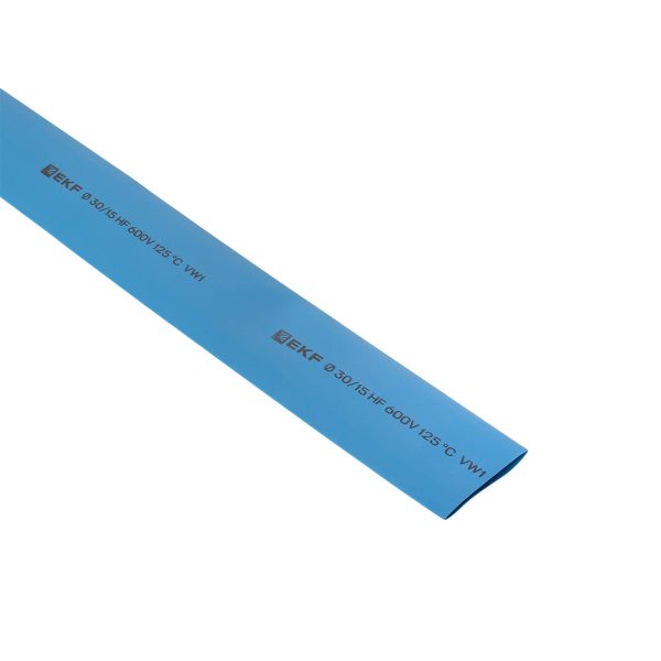 Термоусаживаемая трубка ТУТ нг 30/15 синяя в отрезках по 1м EKF PROxima tut-30-g-1m