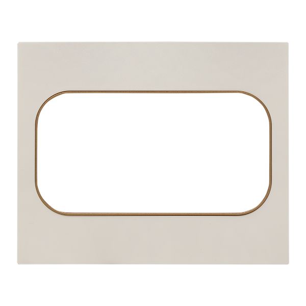 Стокгольм Рамка для розетки 2-местная белая с линией цвета шампань EKF