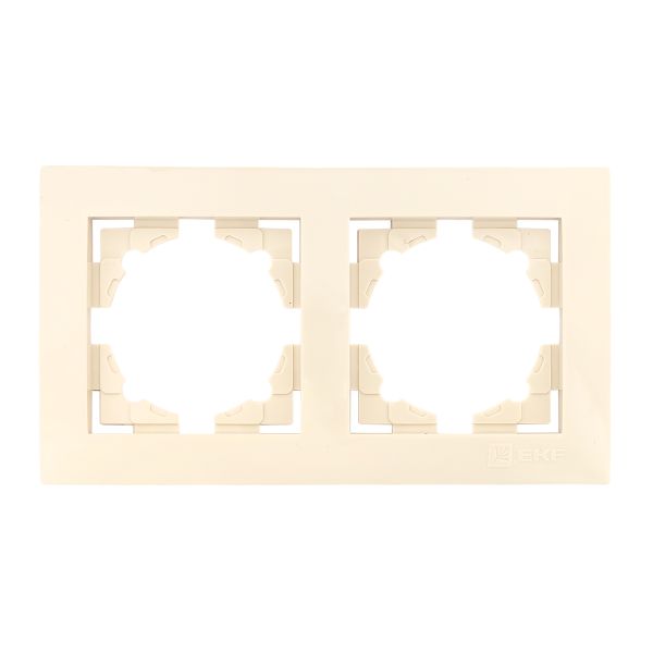 Валенсия рамка 2-местная кремовая EKF