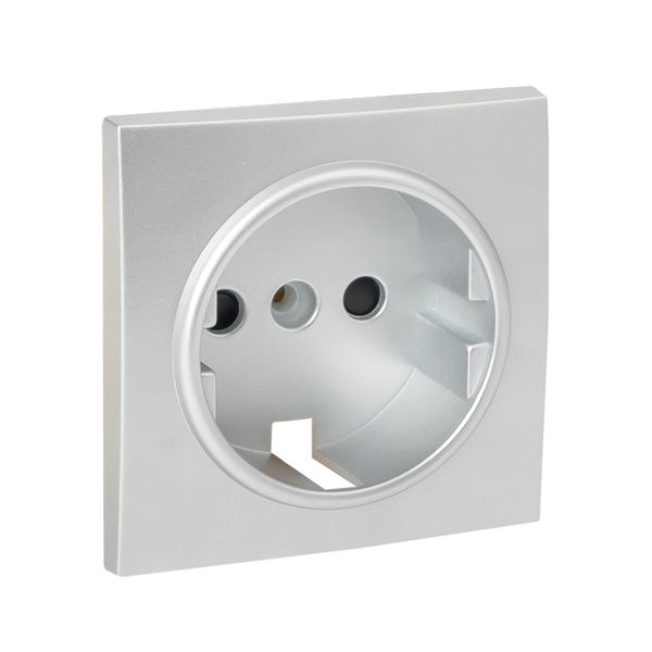 Валенсия лицевая панель розетки 1-местной с/з 16А сталь с защ. штор. EKF