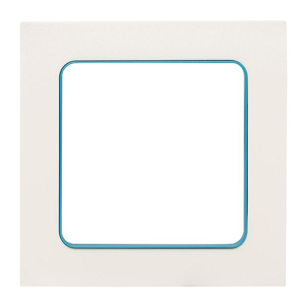 Стокгольм Рамка 1-местная белая с линией цвета синий EKF
