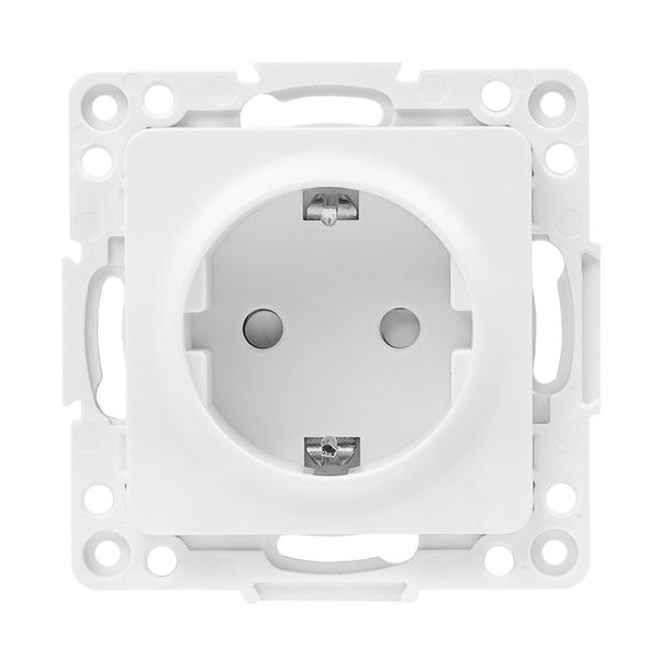 Стокгольм Механизм Розетки 1-местной с/з 16А автоматические клеммы белый с защ. штор. EKF