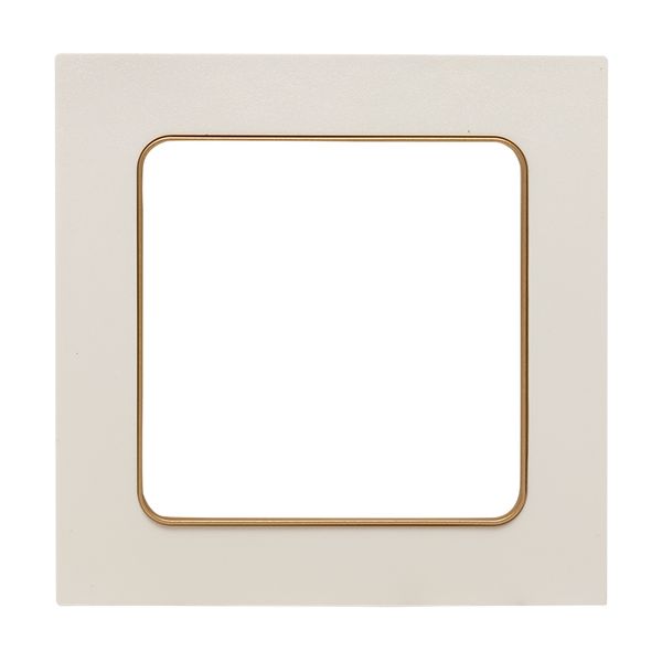 Стокгольм Рамка 1-местная белая с линией цвета шампань EKF