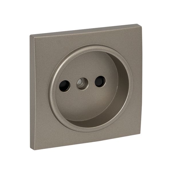 Валенсия лицевая панель розетки 1-местной б/з 10 А кашемир с защ. штор. EKF