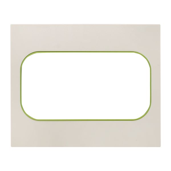 Стокгольм Рамка для розетки 2-местная белая с линией цвета зеленый EKF