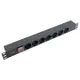 Блок розеток PDU TERACOM PRO 19" 1U 10А/250В 7 розеток Schuko с выключателем без шнура питания входной разъем C14 корпус алюминий черный