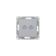 Механизм розетки RJ45 - 2шт, (cat5), алюминий Эпика EKF