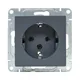 Механизм розетки, 16А, с заземлением, без шторок, графит Эпика EKF