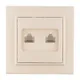 Минск Розетка RJ-45 2-местная СП бежевая EKF