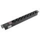 Блок розеток PDU TERACOM PRO 19" 1U 10А/250В 8 розеток Schuko с выключателем без шнура питания входной разъем C14 корпус алюминий черный