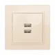 Минск Розетка USB 2-местная СП 2,1А бежевая EKF