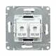 Механизм розетки RJ45 - 2шт, (cat5), графит Эпика EKF