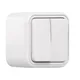 Выключатель, двухклавишный, ОП, автоматические клеммы белый, Бронто EKF