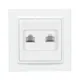 Розетка RJ-45 2-местная СП Минск белая EKF