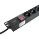 Блок розеток PDU TERACOM PRO 19" 1U 16А/250В 8 розеток Schuko с выключателем шнур питания длиной 2 метра сечение 3x1,5 мм2 вилка Schuko корпус алюминий черный