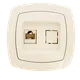 Париж Розетка RJ-45 1-местная 1A 120В бежевая EKF Simple