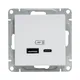 Механизм розетки USB-A+С, алюминий Эпика EKF