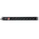 Блок розеток PDU TERACOM PRO 19" 1U 16А/250В 8 розеток Schuko с выключателем шнур питания длиной 2 метра сечение 3x1,5 мм2 вилка Schuko корпус пластик черный