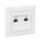 Валенсия розетка компьютерная RJ-45 2-местная белая EKF PROxima