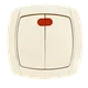 Париж Выключатель 2-клавишный с индикатором 10А бежевый EKF Simple