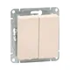 Механизм выключателя, двухклавишный, кнопочный, кремовый Эпика EKF