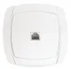 Париж Розетка Phone 1-местная белая EKF Simple
