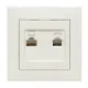 Валенсия розетка RJ-45+RJ11 2-местная белая EKF PROxima