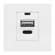 Розетка USB A+C, 2.1А, 2 гнезда, без индикатора, белая EKF