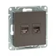 Механизм розетки RJ45 - 2шт, (cat5), мокко Эпика EKF