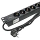 Блок розеток PDU TERACOM PRO 19" 1U 16А/250В 9 розеток Schuko шнур питания длиной 2 метра сечение 3x1,5 мм2 вилка Schuko корпус алюминий черный